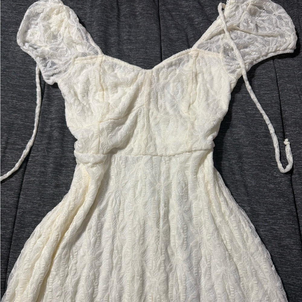 No Boundaries Cream Lace Mini Dress